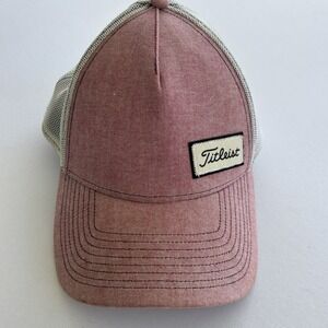 Titleist A-Flex Faded Pink‎ Trucker Golf Hat S/M Mesh Back Flex Fit